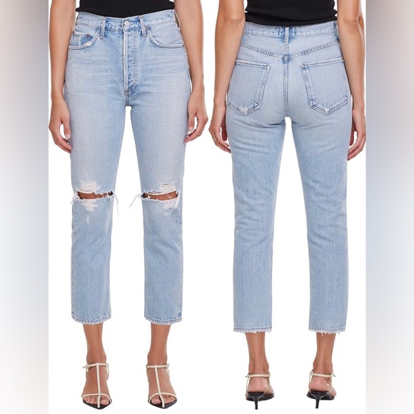 AGOLDE | Riley Ripped Crop Jeans - Picture 2 of 8